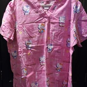Womens pink scrub top. Size XL